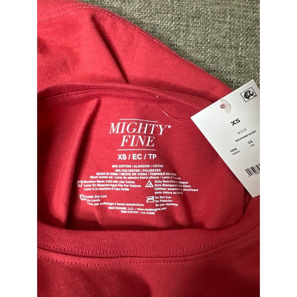 Mighty Fine Womens XS Animal Print Christmas Tree Graphic Red T Shirt - Picture 4 of 6